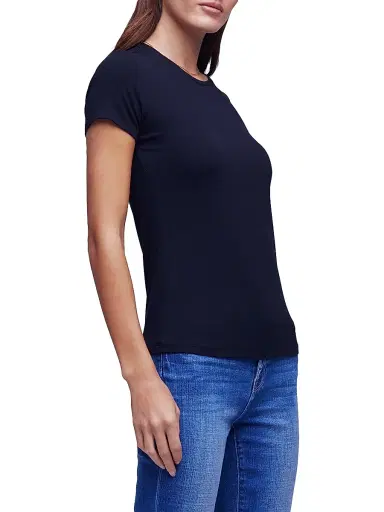 L'Agence Women's Ressi Rib-Knit Crewneck Tee | Thumbnail 3 L'Agence Women's Ressi Rib-Knit Crewneck Tee | Thumbnail 3