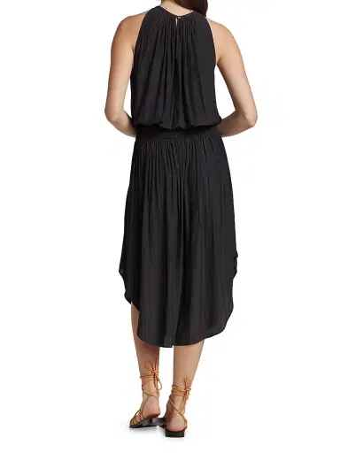 Ramy Brook Women's Audrey Blouson Midi-Dress - Black - Size Large | Thumbnail 5