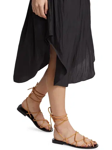 Ramy Brook Women's Audrey Blouson Midi-Dress - Black - Size Large | Thumbnail 6
