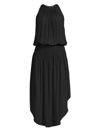 Ramy Brook Women's Audrey Blouson Midi-Dress - Black - Size Large | Thumbnail 1