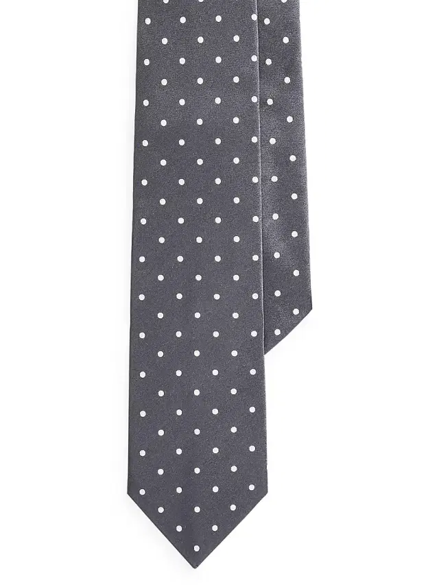 Men's Polka Dot Tie - Dark Grey