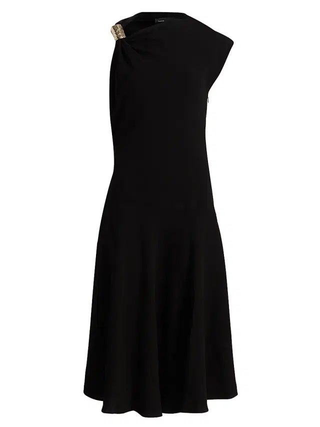 Proenza Schouler Women's Rue Double Crepe Midi-Dress - Black