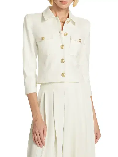 L'Agence Women's Kumi Twill Crop Jacket | Thumbnail 3 L'Agence Women's Kumi Twill Crop Jacket | Thumbnail 3