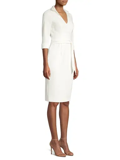 BLACK HALO Women's Madeline Tie-Front Sheath Dress - Porcelain | Thumbnail 4