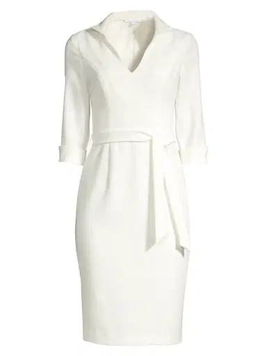 BLACK HALO Women's Madeline Tie-Front Sheath Dress - Porcelain | Thumbnail 1