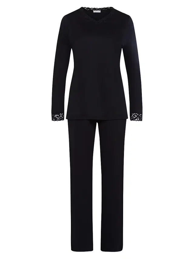 Women's Moments Cotton 2-Piece Pajama Set - Black