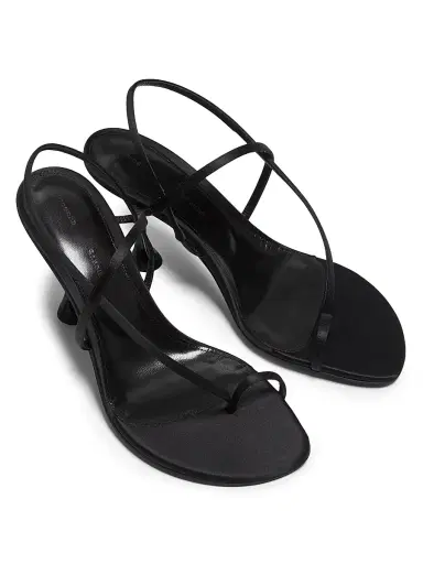 Proenza Schouler Women's Tee 85MM Satin Slingback Sandals - Black | Thumbnail 4 Proenza Schouler Women's Tee 85MM Satin Slingback Sandals - Black | Thumbnail 4