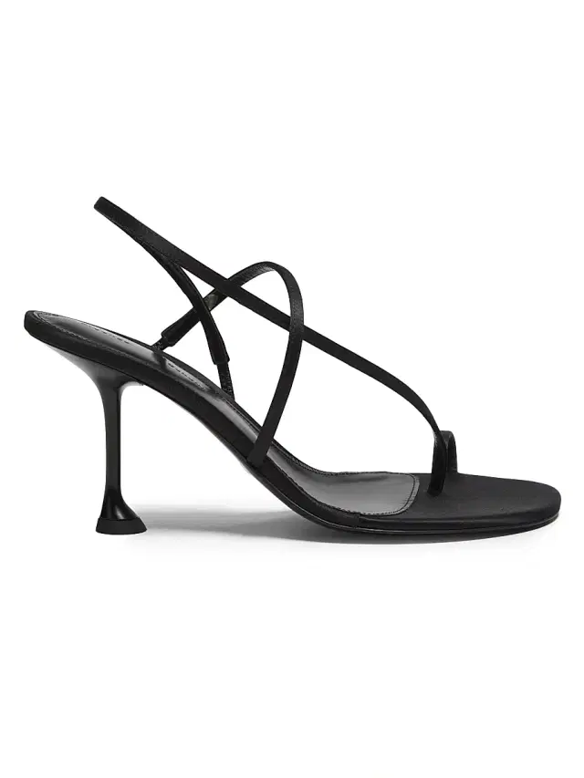 Proenza Schouler Women's Tee 85MM Satin Slingback Sandals - Black