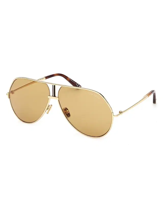 TOM FORD Women's Rickie 63MM Navigator Sunglasses - Havana Gold Yellow
