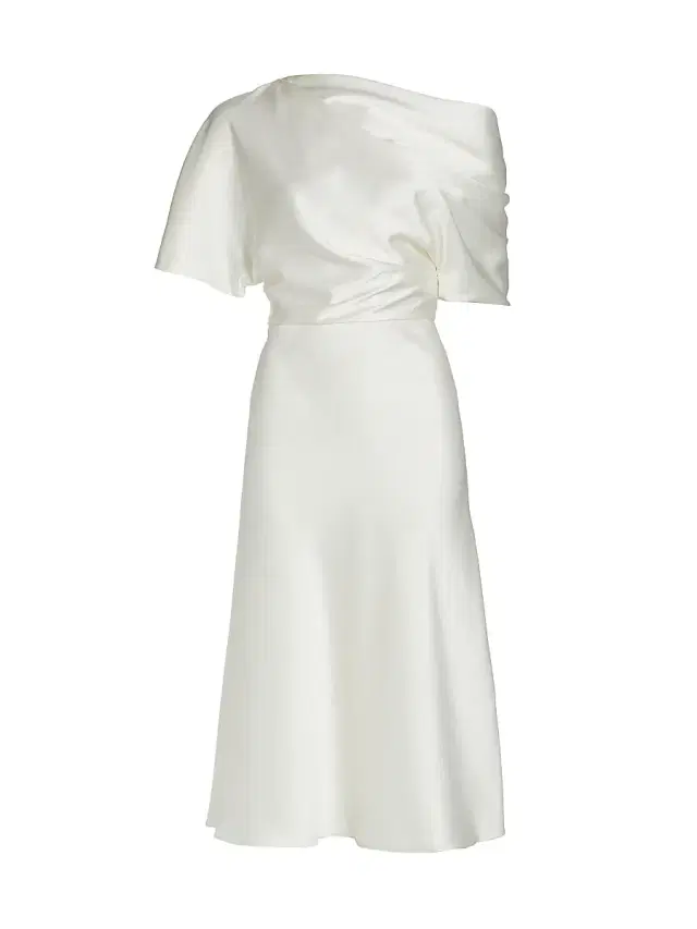 Amsale Women's Draped Satin One-Shoulder Midi-Dress -
