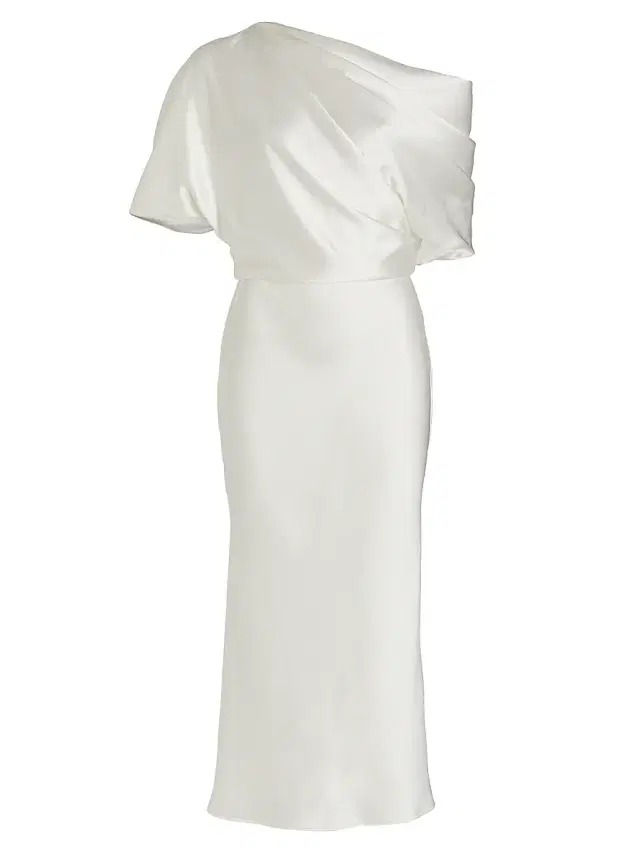 Amsale Women's Draped Satin Pencil Midi-Dress -