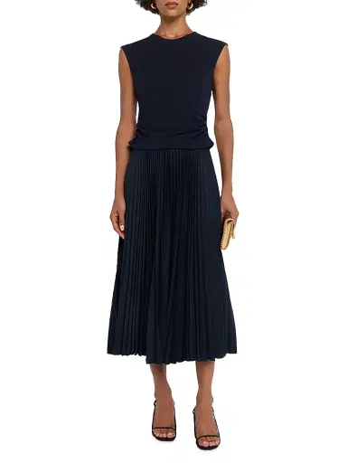 TANYA TAYLOR Women's Carly Pleated Sleeveless Midi-Dress | Thumbnail 2 TANYA TAYLOR Women's Carly Pleated Sleeveless Midi-Dress | Thumbnail 2