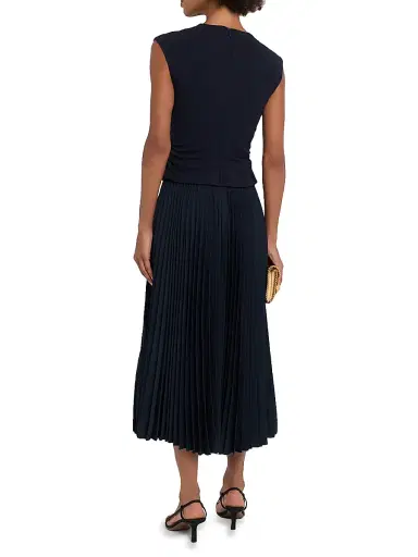 TANYA TAYLOR Women's Carly Pleated Sleeveless Midi-Dress | Thumbnail 4 TANYA TAYLOR Women's Carly Pleated Sleeveless Midi-Dress | Thumbnail 4