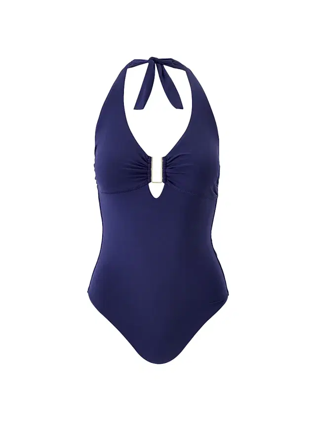 Melissa Odabash Women's Tampa Halterneck One-Piece Swimsuit - Navy