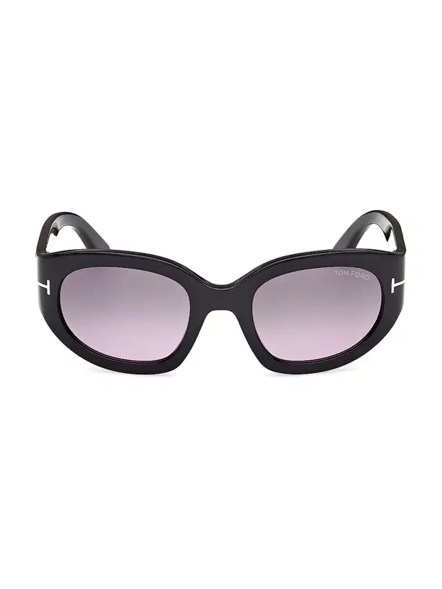 TOM FORD Women's Arizona 53MM Rectangular Sunglasses - Black Purple