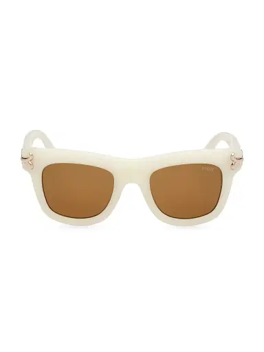 PUCCI Women's 50MM Logo-Detailed Square Sunglasses - Ivory Brown | Thumbnail 2