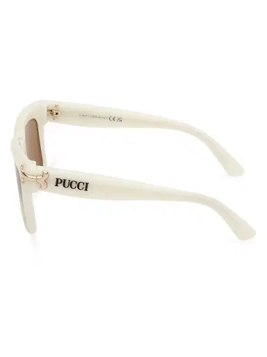 PUCCI Women's 50MM Logo-Detailed Square Sunglasses - Ivory Brown | Thumbnail 3
