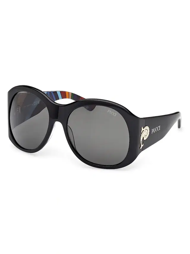 Pucci Women's 59MM Oval Sunglasses - Black