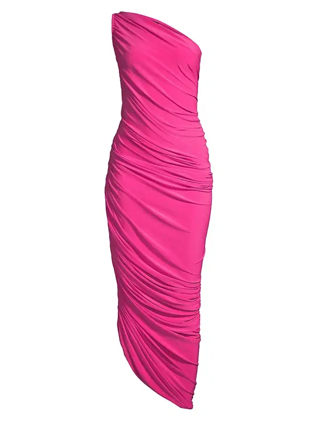 Norma Kamali Women's Diana Ruched One-Shoulder Gown - Rose