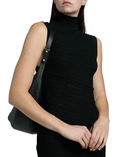 Proenza Schouler Women's Federica Micro Pleat Midi-Dress - Black - Size XL | Thumbnail 6