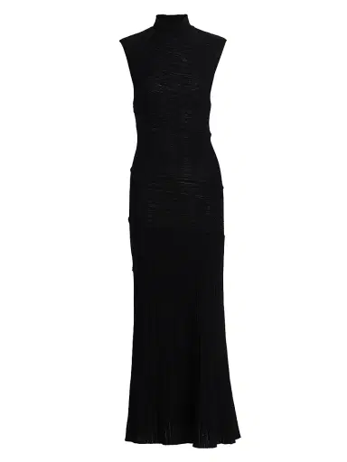 Proenza Schouler Women's Federica Micro Pleat Midi-Dress - Black - Size XL | Thumbnail 1