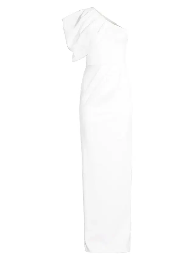 Black Halo Women's Egan One-Shoulder Gown - Whip Cream