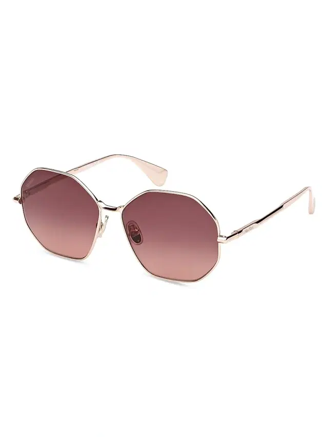 Max Mara Women's Miller 57MM Geometric Sunglasses - Rose Gold Brown