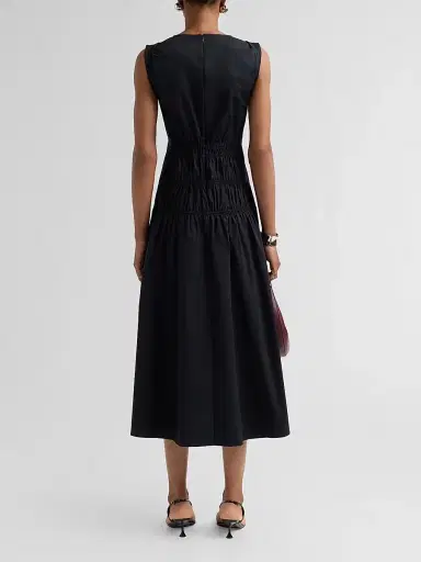 Proenza Schouler Women's Loren Smocked Poplin Midi-Dress | Thumbnail 3 Proenza Schouler Women's Loren Smocked Poplin Midi-Dress | Thumbnail 3