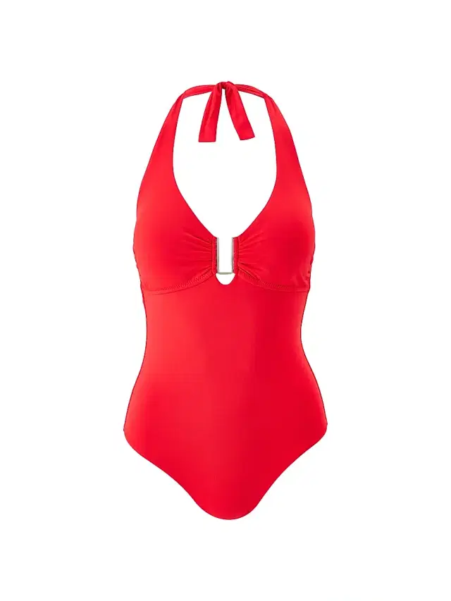 Melissa Odabash Women's Tampa Halterneck One-Piece Swimsuit - Red