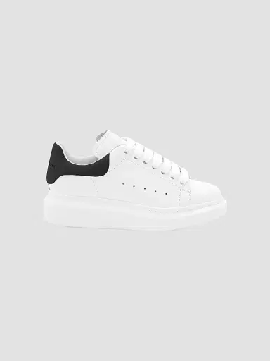 Alexander McQueen Women's Oversized Embossed Logo Colorblocked Suede Sneakers - White Black - Size 11.5 | Thumbnail 2