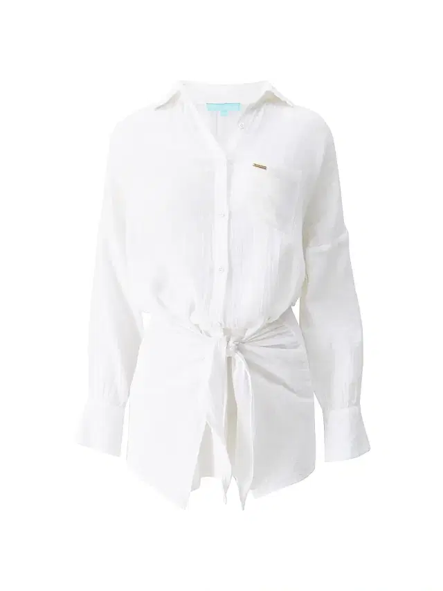Melissa Odabash Women's Sara Cotton Tie-Waist Mini-Shirtdress - White