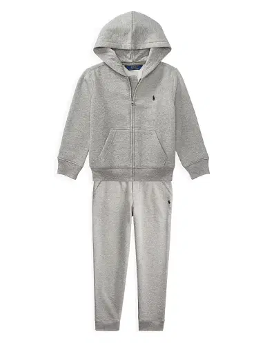 Polo Ralph Lauren Boy's Cotton-Blend Fleece Hoodie - Heather Grey - Size 3 | Thumbnail 2
