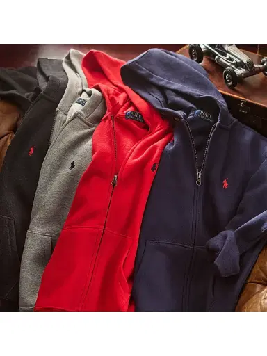 Polo Ralph Lauren Boy's Cotton-Blend Fleece Hoodie - Heather Grey - Size 3 | Thumbnail 4