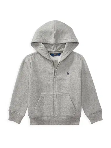 Polo Ralph Lauren Boy's Cotton-Blend Fleece Hoodie - Heather Grey - Size 3 | Thumbnail 1