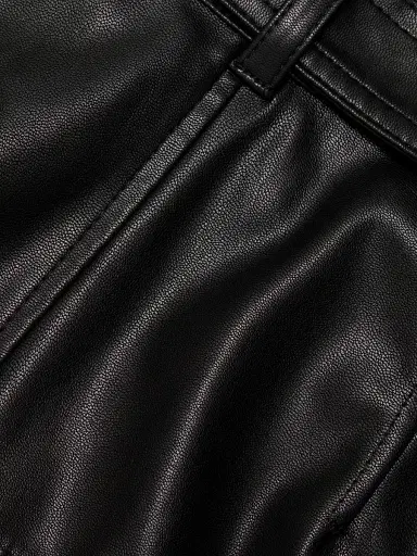 Tanya Taylor Women's Hudley Faux-Leather Midi-Skirt - Black | Thumbnail 7