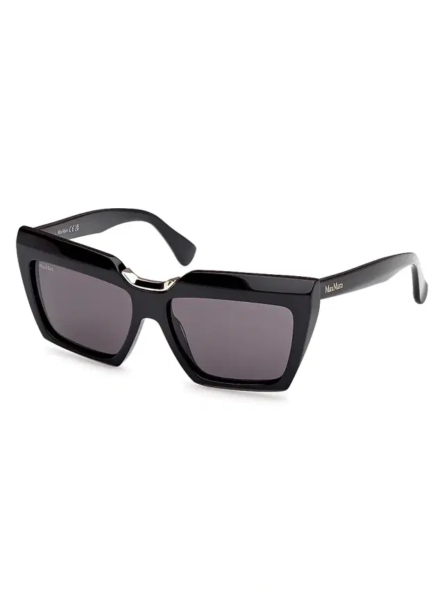 Max Mara Women's Spark-7 56MM Rectangular Sunglasses - Black Gold Black