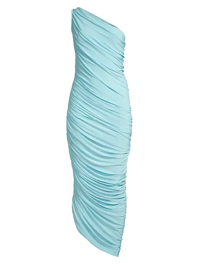 Norma Kamali Women's Diana Ruched One-Shoulder Gown - Powder Blue