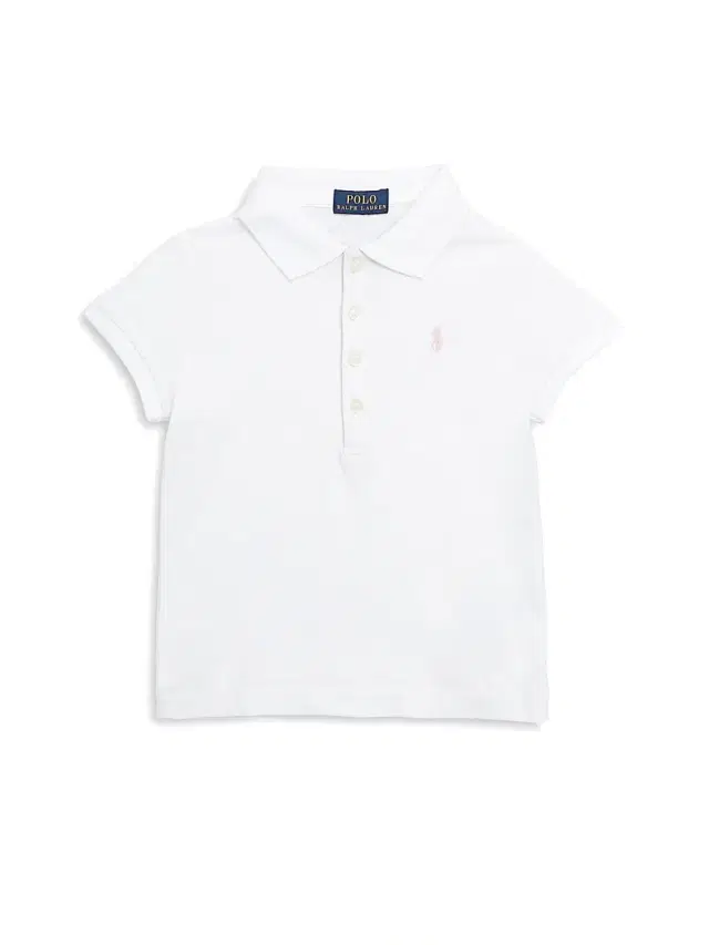 Polo Ralph Lauren Little Girl's & Girl's Stretch Cotton Polo Shirt - White