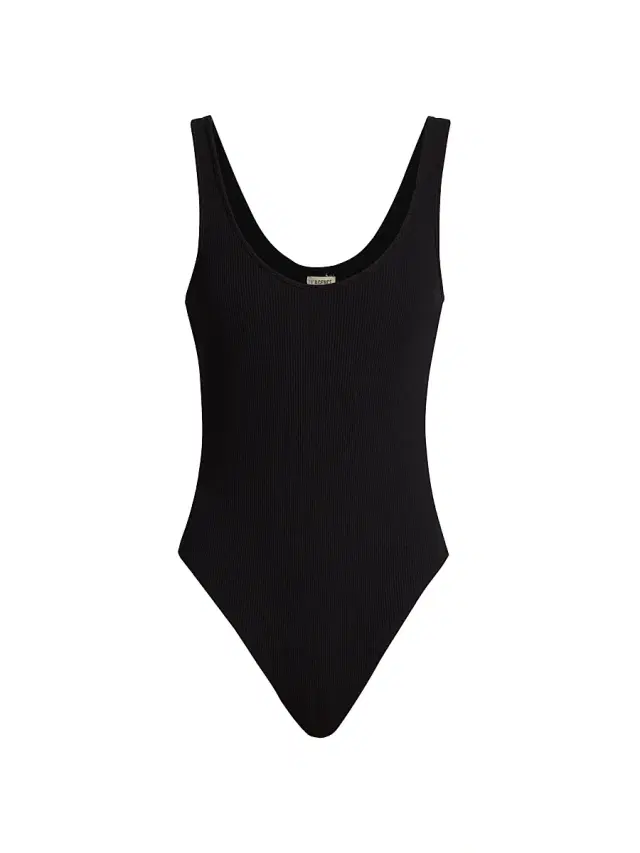 Women's Nica Scoopneck Rib-Knit Bodysuit - Black