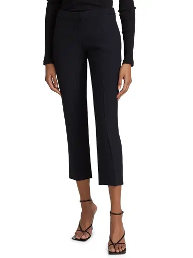 Alexander McQueen Women's Leaf Crepe Cigarette Trousers - Black - Size 10 | Thumbnail 2