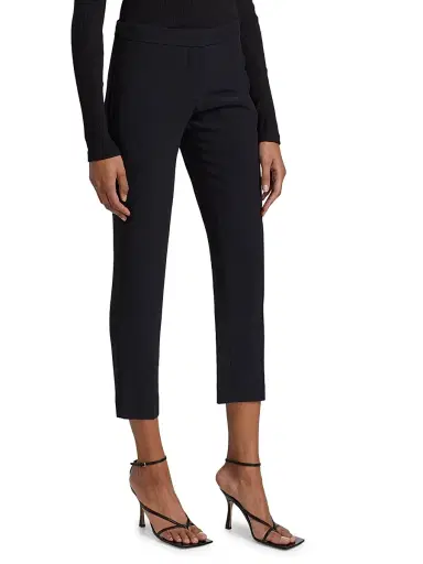 Alexander McQueen Women's Leaf Crepe Cigarette Trousers - Black - Size 10 | Thumbnail 3