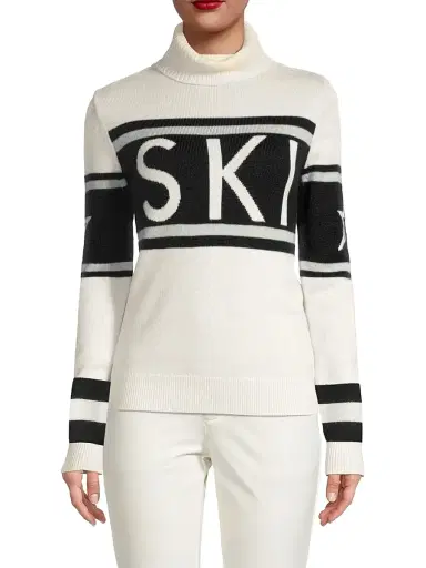 Perfect Moment Women's "Ski" Wool Turtleneck Sweater - Snow White | Thumbnail 3