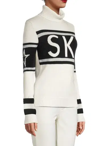 Perfect Moment Women's "Ski" Wool Turtleneck Sweater - Snow White | Thumbnail 4