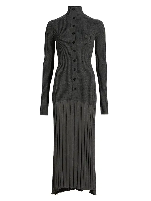 Proenza Schouler Women's Jada Ribbed Merino Maxi Dress - Grey Melange