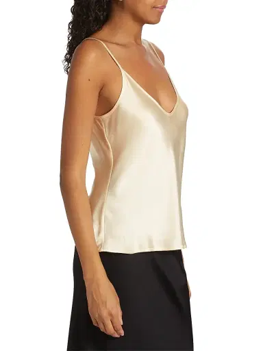 L'AGENCE Women's Lexi Silk Camisole - Pearl | Thumbnail 4