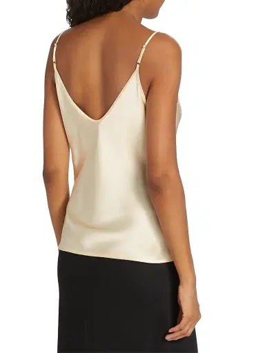 L'AGENCE Women's Lexi Silk Camisole - Pearl | Thumbnail 5