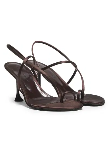 Proenza Schouler Women's Tee 85MM Satin Slingback Sandals - Mahogany | Thumbnail 2