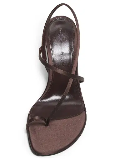 Proenza Schouler Women's Tee 85MM Satin Slingback Sandals - Mahogany | Thumbnail 4