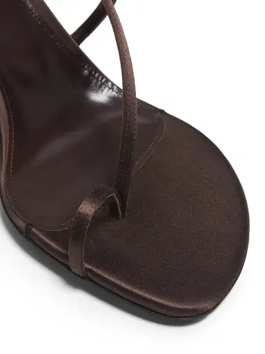 Proenza Schouler Women's Tee 85MM Satin Slingback Sandals - Mahogany | Thumbnail 5