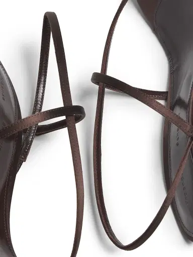 Proenza Schouler Women's Tee 85MM Satin Slingback Sandals - Mahogany | Thumbnail 6
